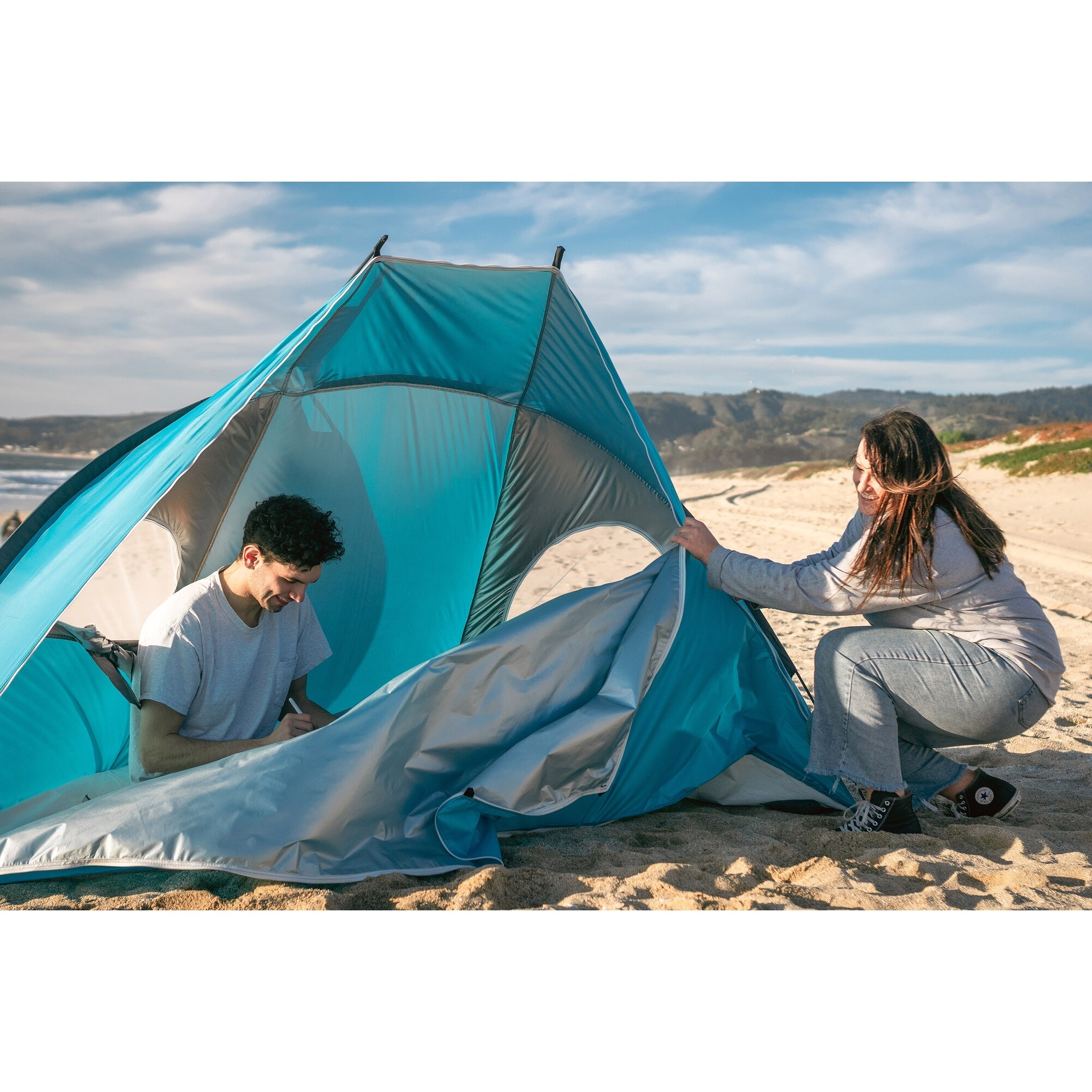 Stansport UPF 50+ Beach Cabana with Zippered Door - Bed Bath